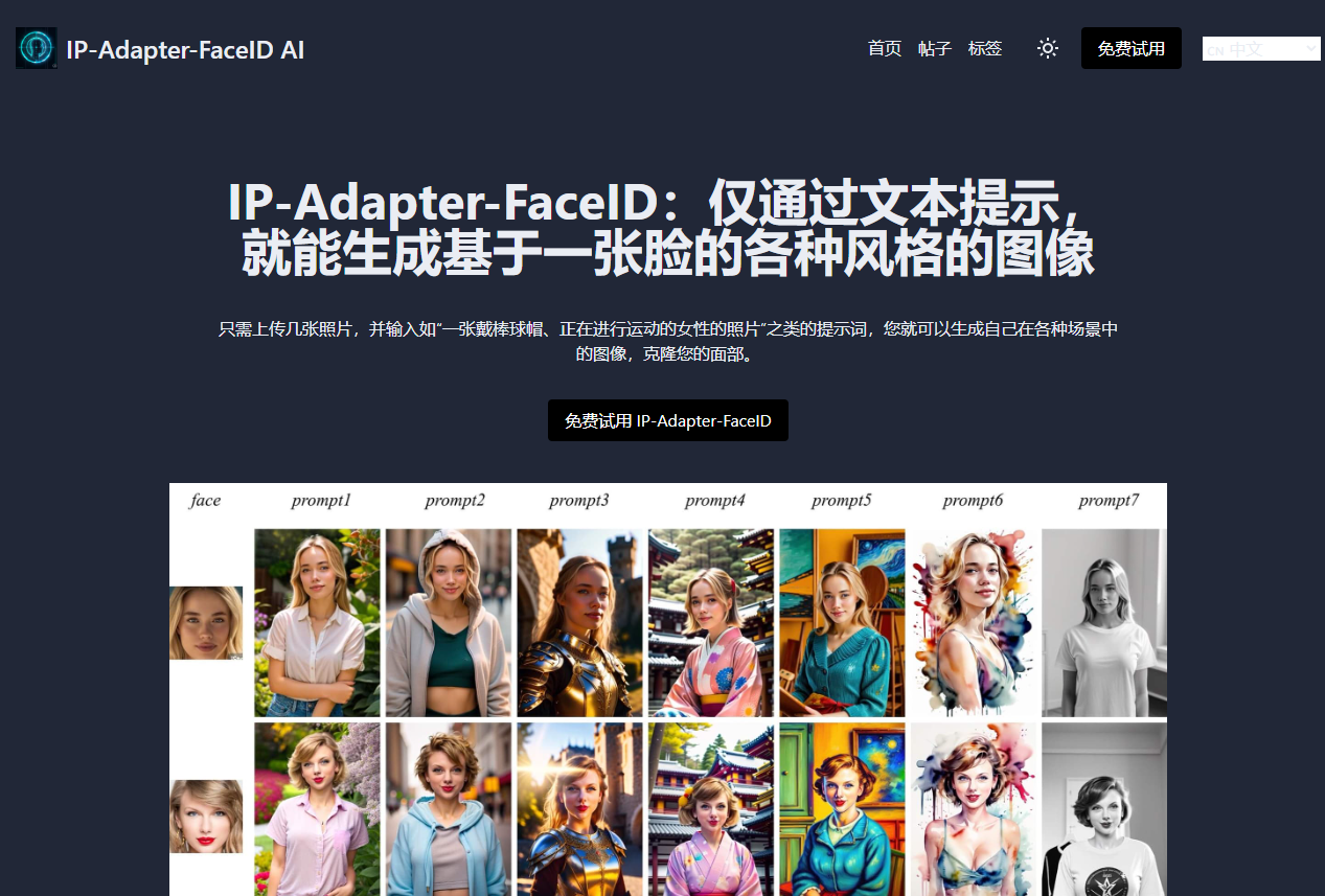 IP Adapter FaceID：免费 AI 克隆人脸工具，可以克隆和生成任意人脸