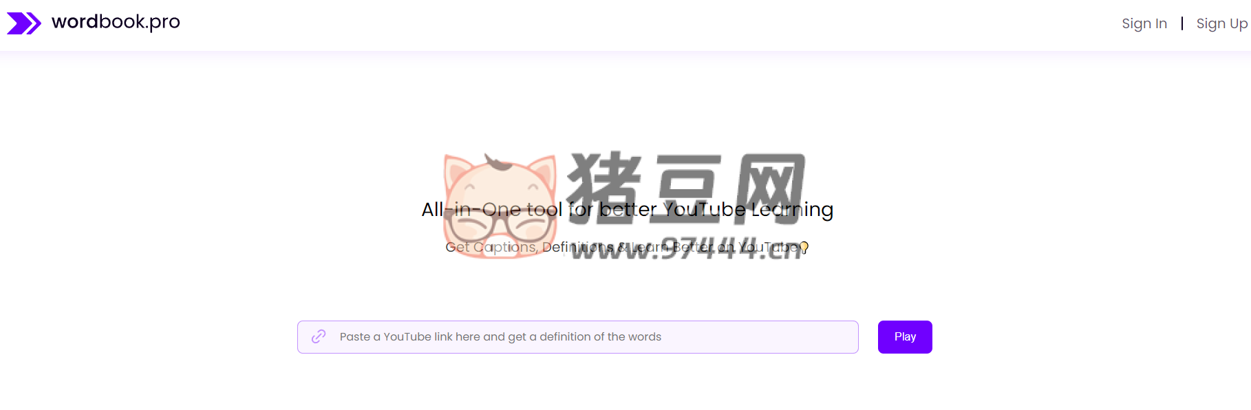 wordbook.pro：免费的 YouTube 字幕提取、语言学习工具