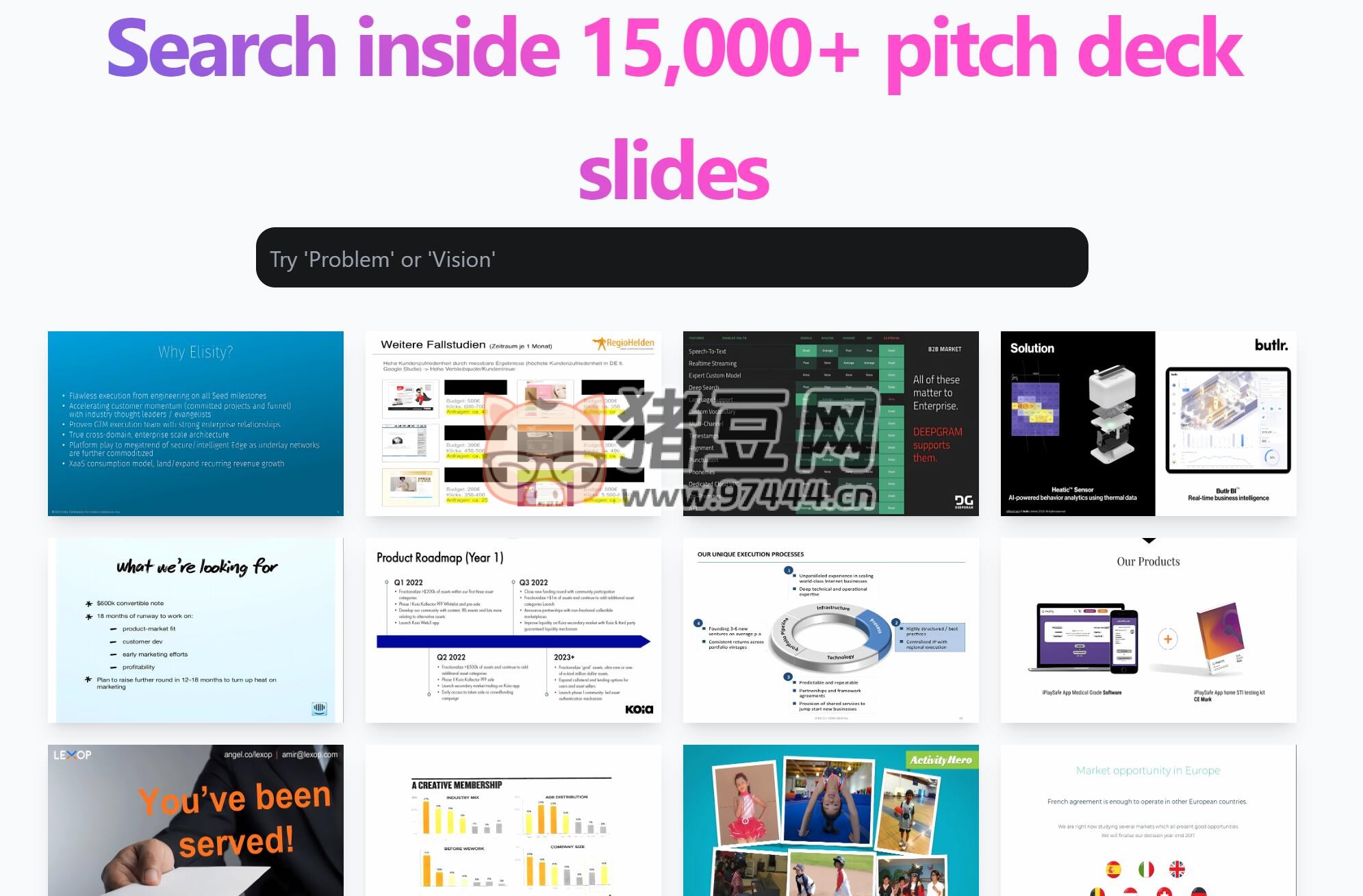 SearchTheDeck：15000 多张融资幻灯片图片