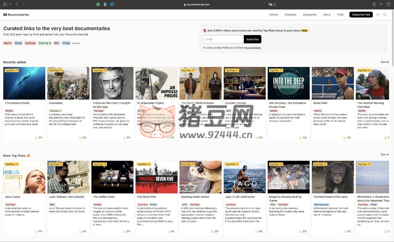 Rocumentaries：精选优秀纪录片聚合导航站