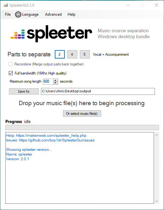 spleeter v2.9.4 开源免费 AI 人声伴奏分离软件