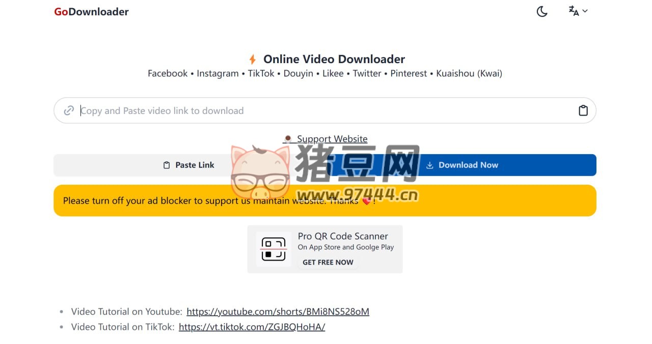 GoDownloader：一款在线免费的视频下载器