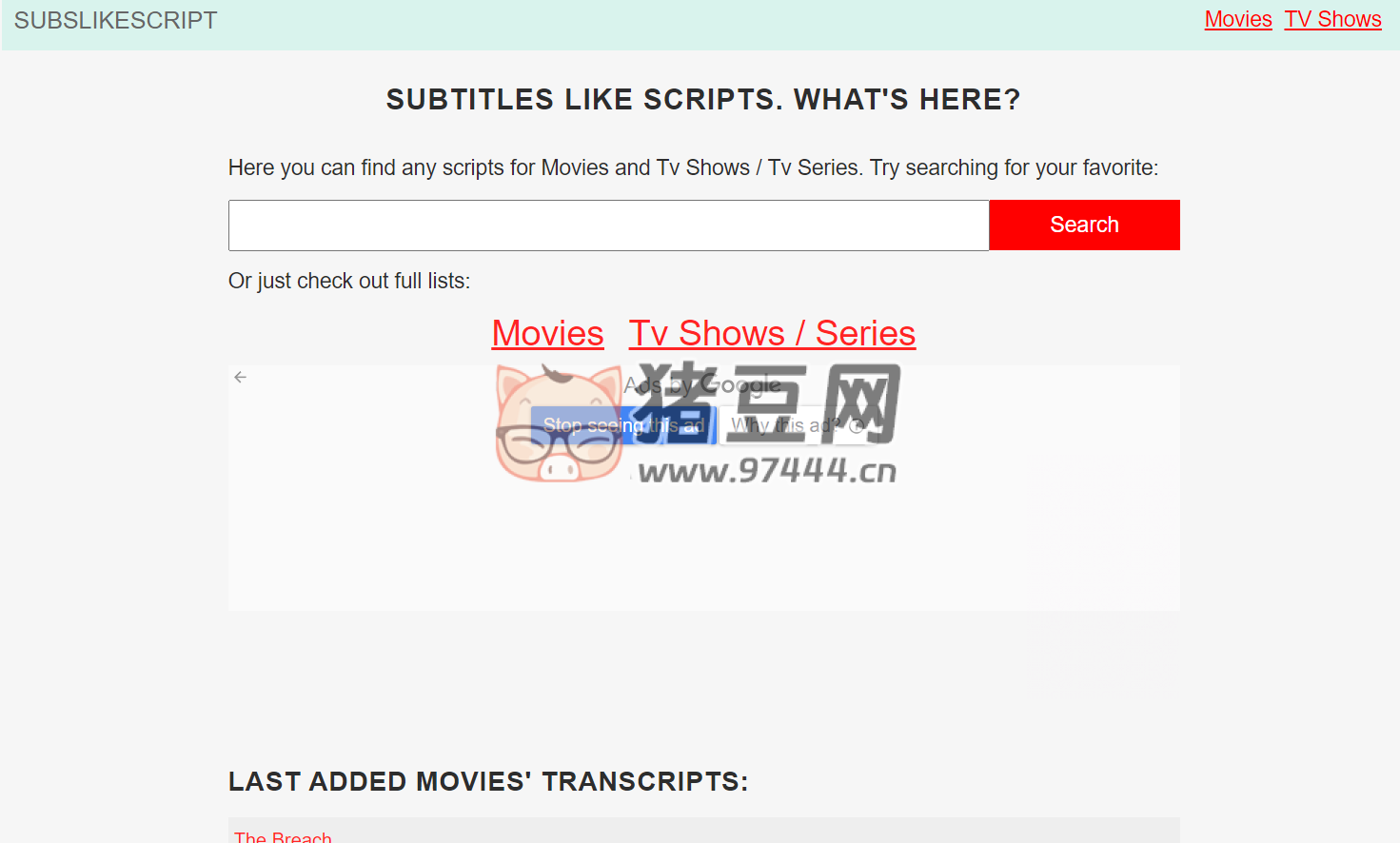 subslikescript：美剧 / 影 / 电视节目英语台词学习网站