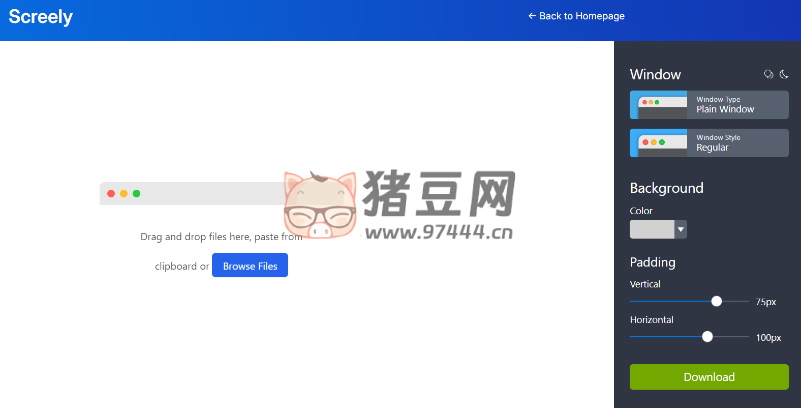 Screely：在线网页展示效果生成工具