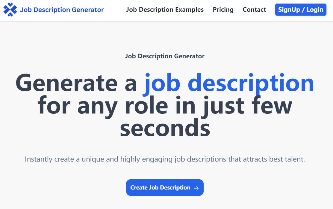 Job Description Generator：AI 职位描述生成器