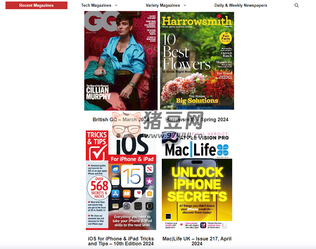 Free Magazines：在线免费英文杂志外刊下载网站