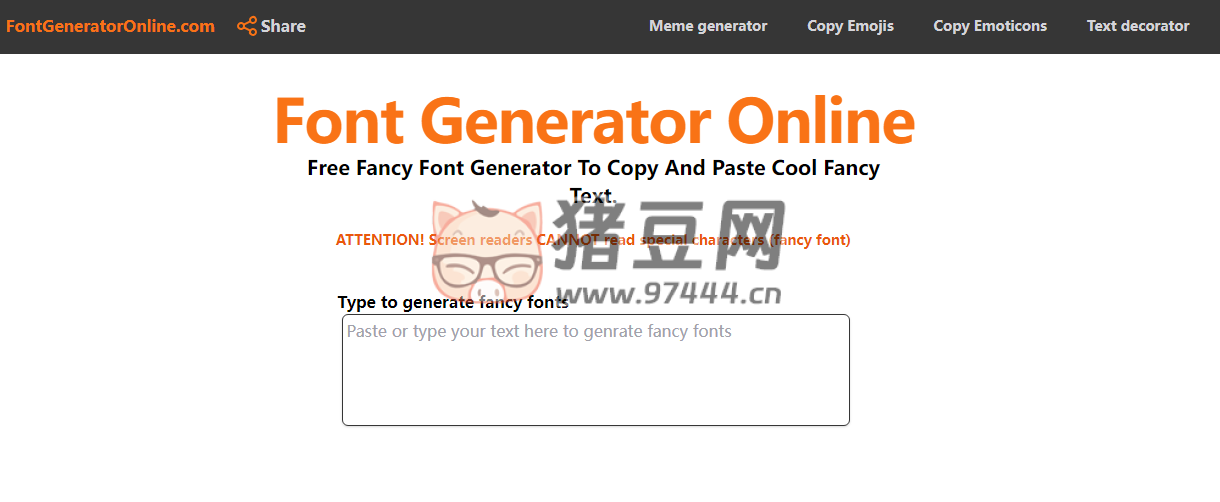 Free Font Generator Online：免费在线英文艺术字体生成器