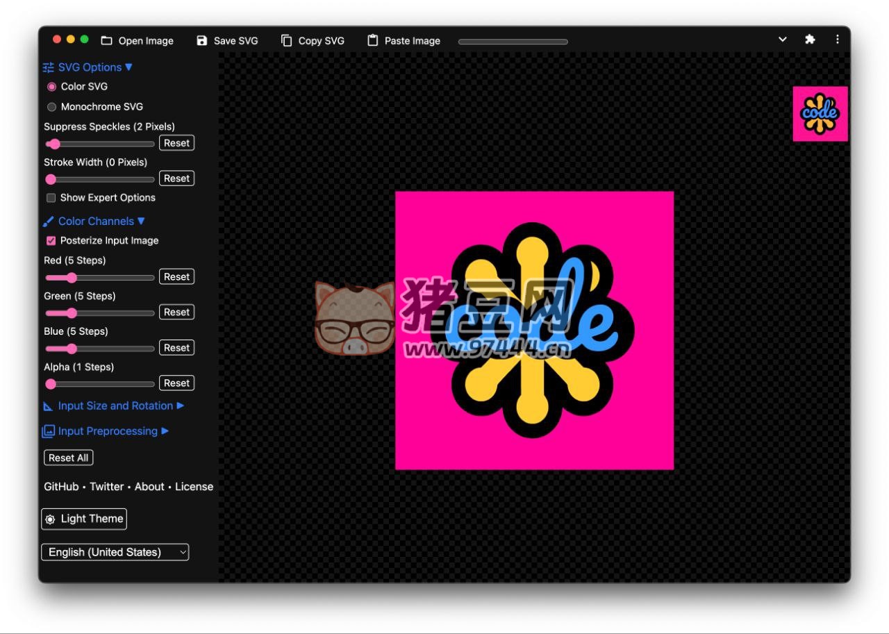 SVGcode：一个在线图像转 SVG 工具