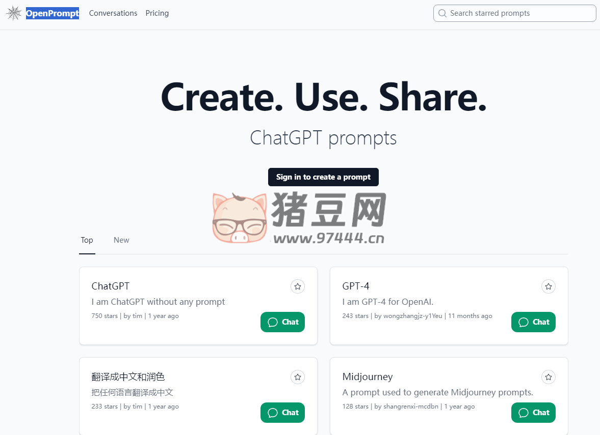 OpenPrompt：Chatgpt 应用场景实例汇总工具站