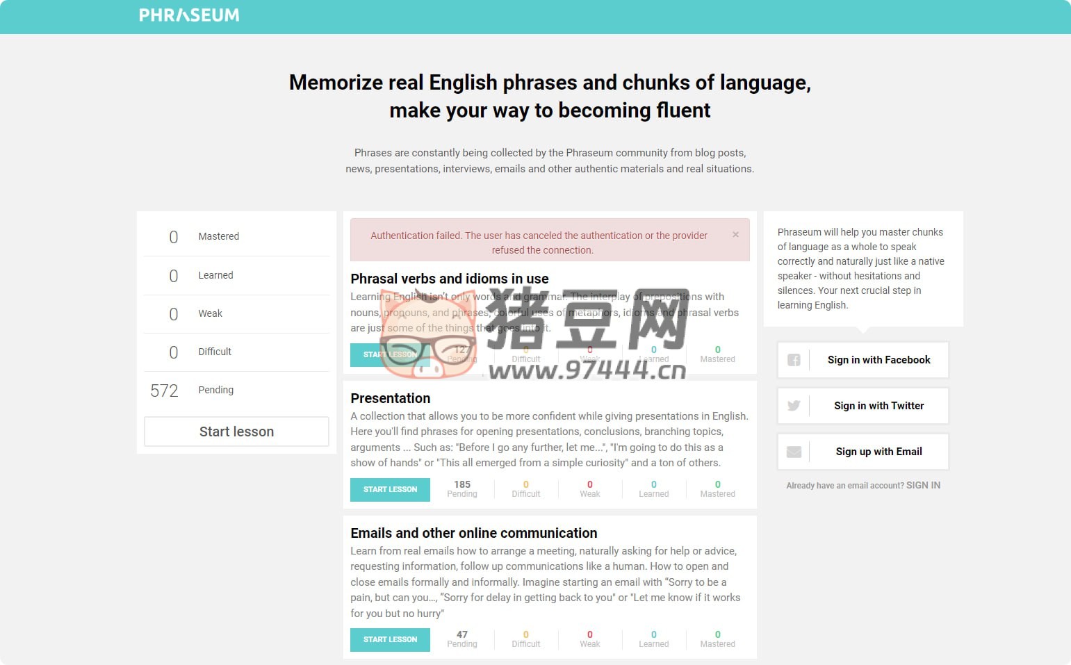 Phraseum：功能全面的英语外语学习网站