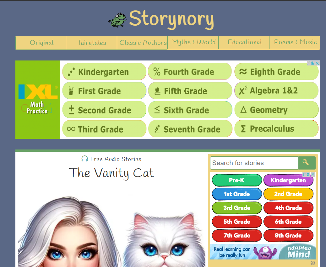 storynory：英文少儿有声书网站