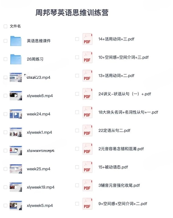 周邦琴英语思维训练营
