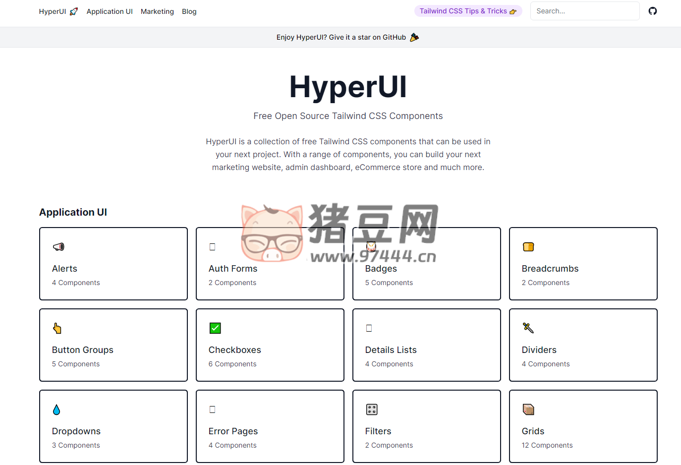 Hyperui：免费的 Tailwind CSS 组件集合
