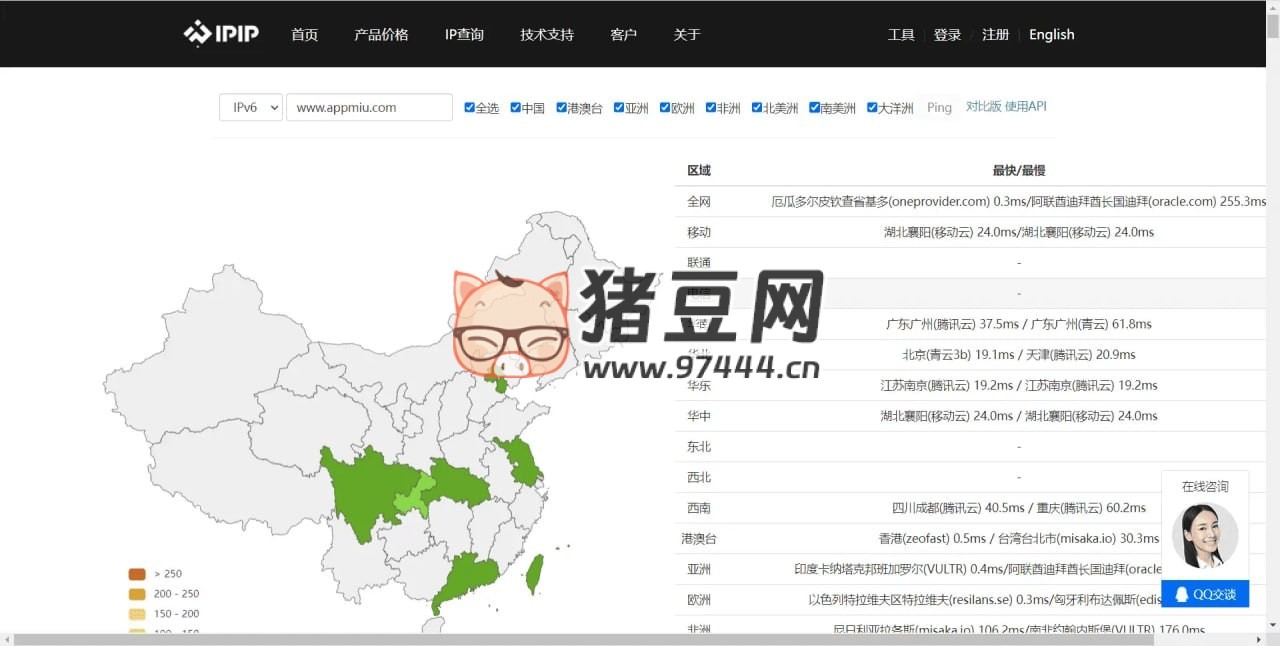 IPIP：Ping 查询工具，专业精准的 IP 库服务