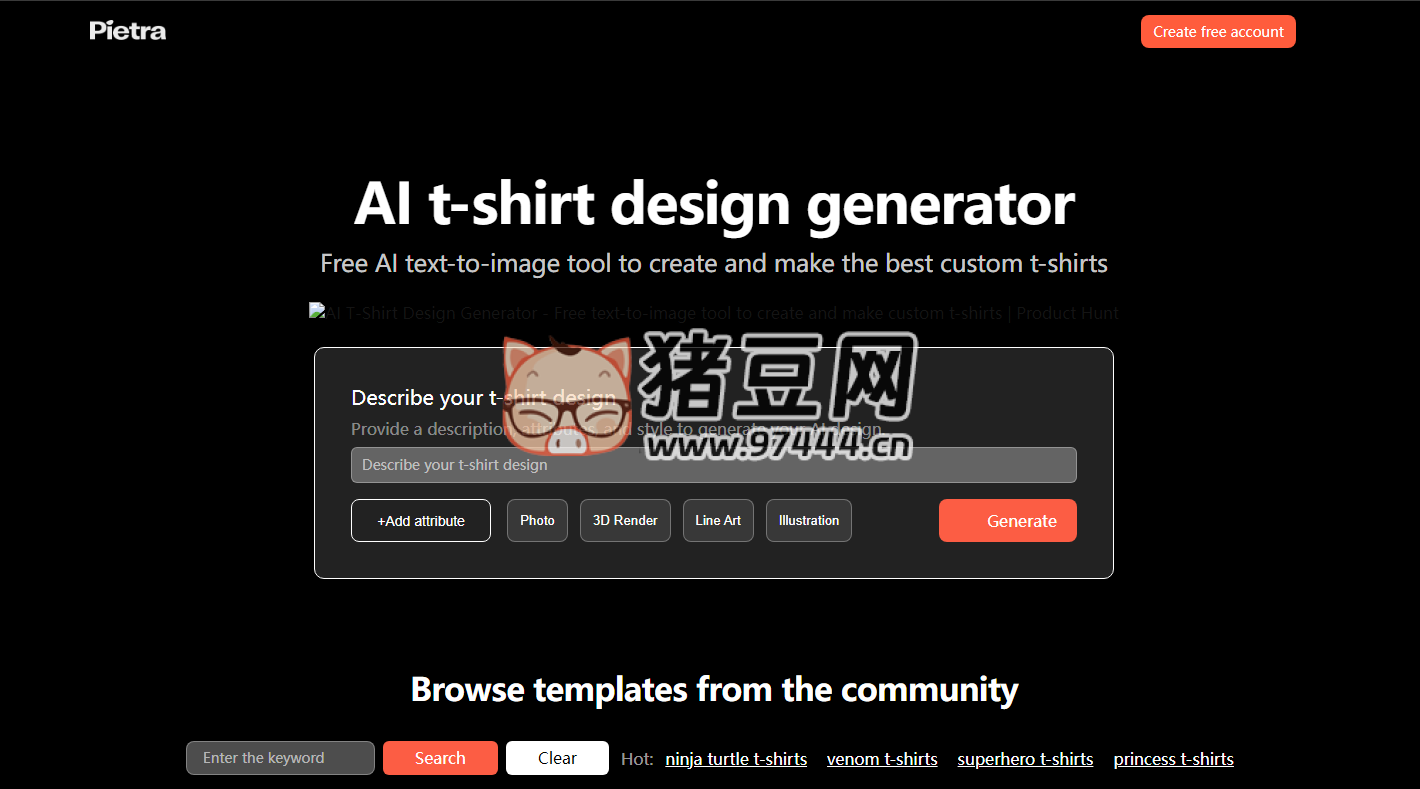 AI T-Shirt Design Generator：AI T 恤设计生成器