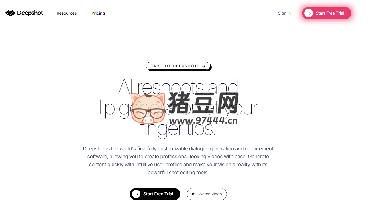 Deepshot-AI：一款先进的 AI 唇形同步和生成工具