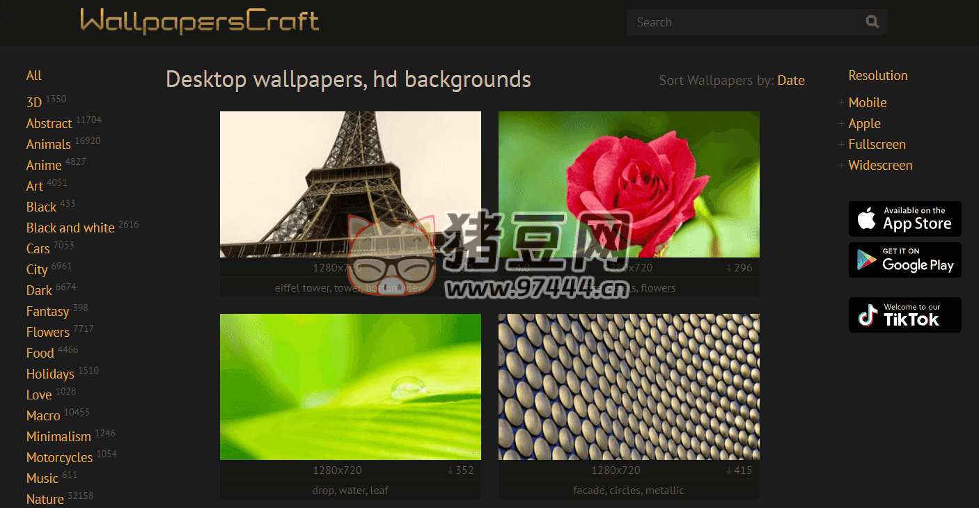 WallpapersCraft：高清桌面壁纸和手机壁纸网站