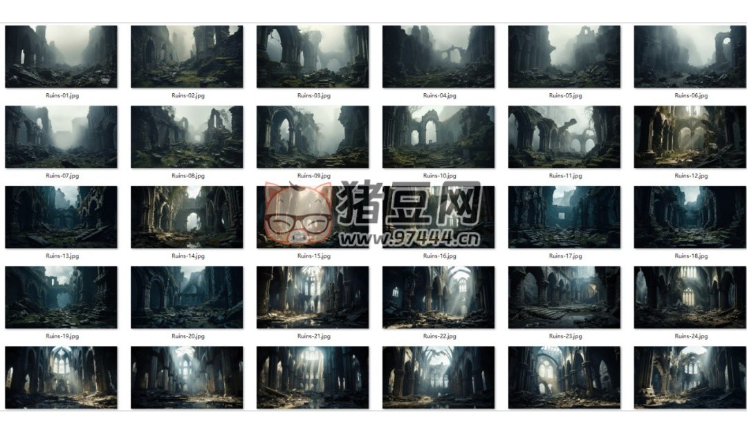 1600 张科幻外星恐怖战争废墟环境背景 5K 高清图片素材