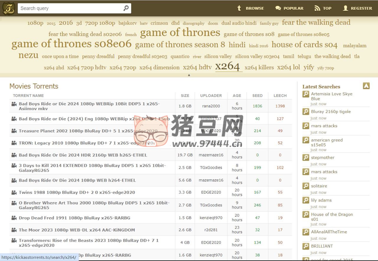 KickassTorrents：高清影视资源种子分享网站