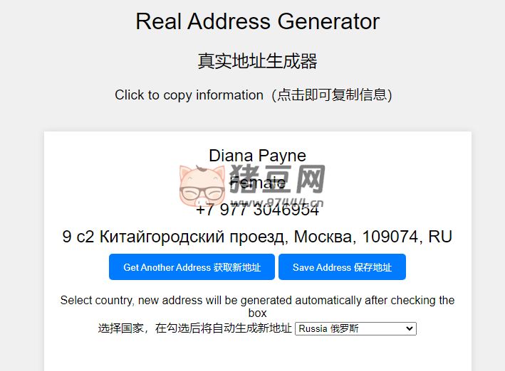 Real-Address-Generator：全球真实地址生成器