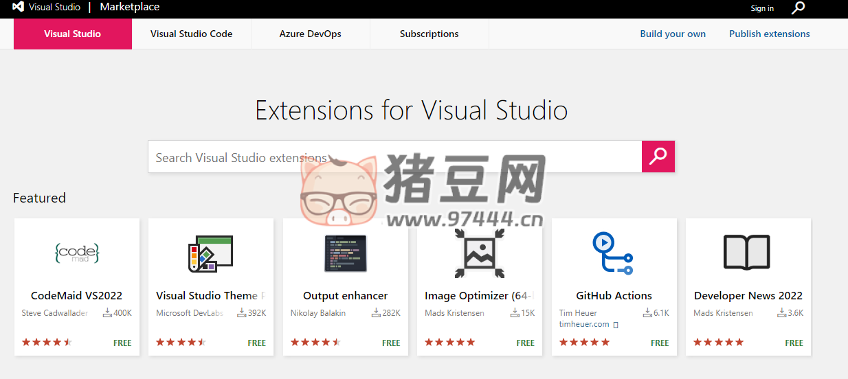 Visual Studio Marketplace：一个为 Visual Studio 家族产品提供扩展的在线市场