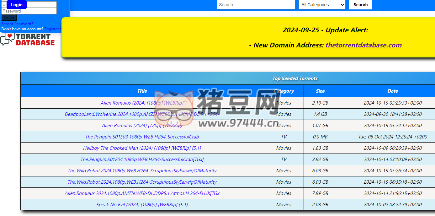 The Torrent Database：综合种子磁力数据库和搜索引擎