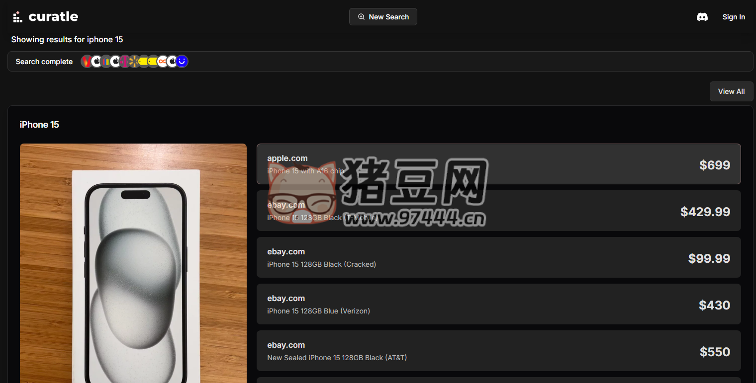 Curatle：AI 购物搜索引擎，人工智能帮你购物