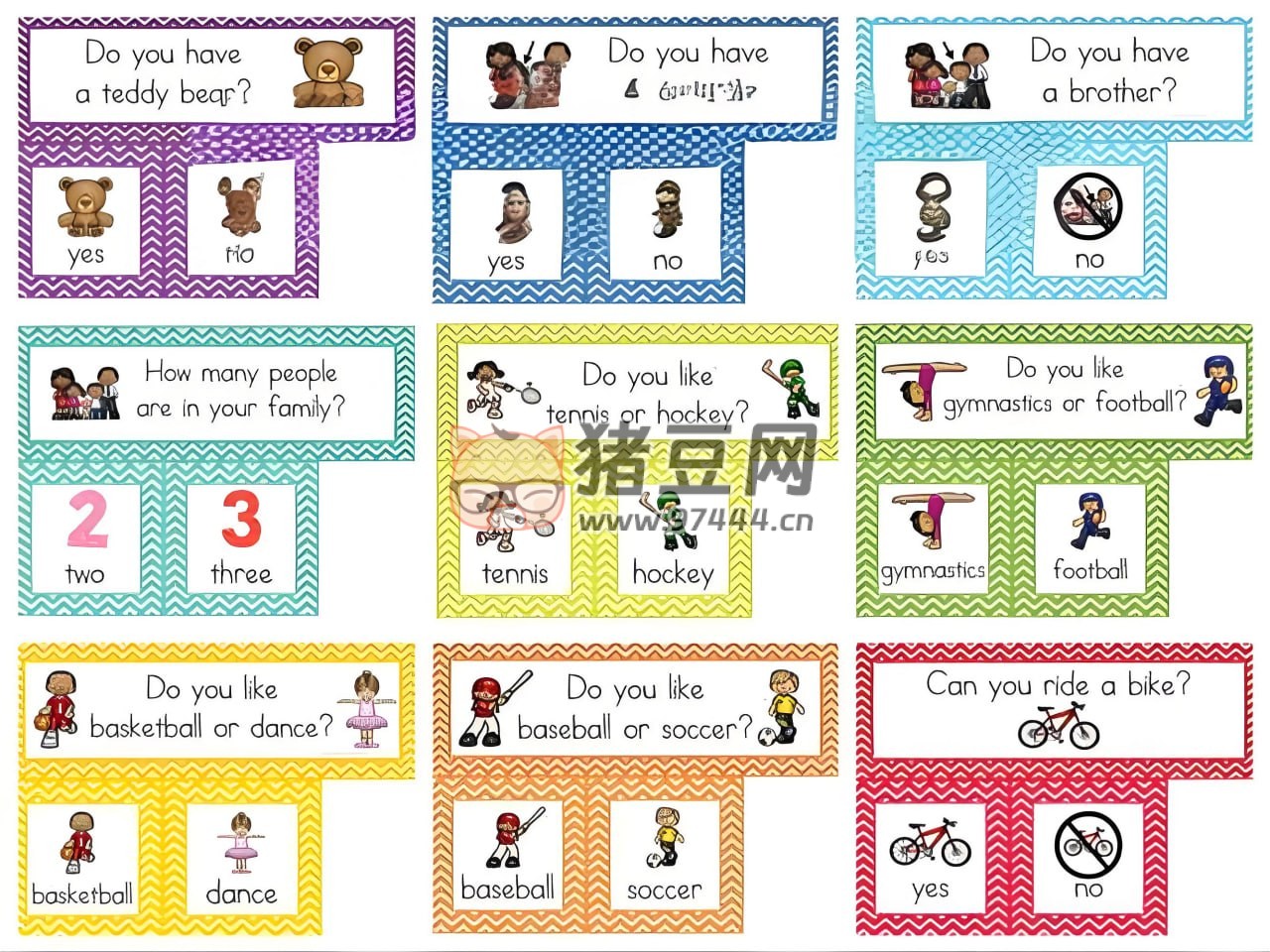 亲子互动口语练习问答卡