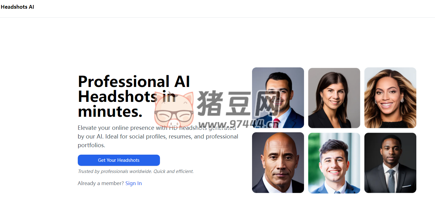 Headshots AI：AI 在线将生活照转工作照