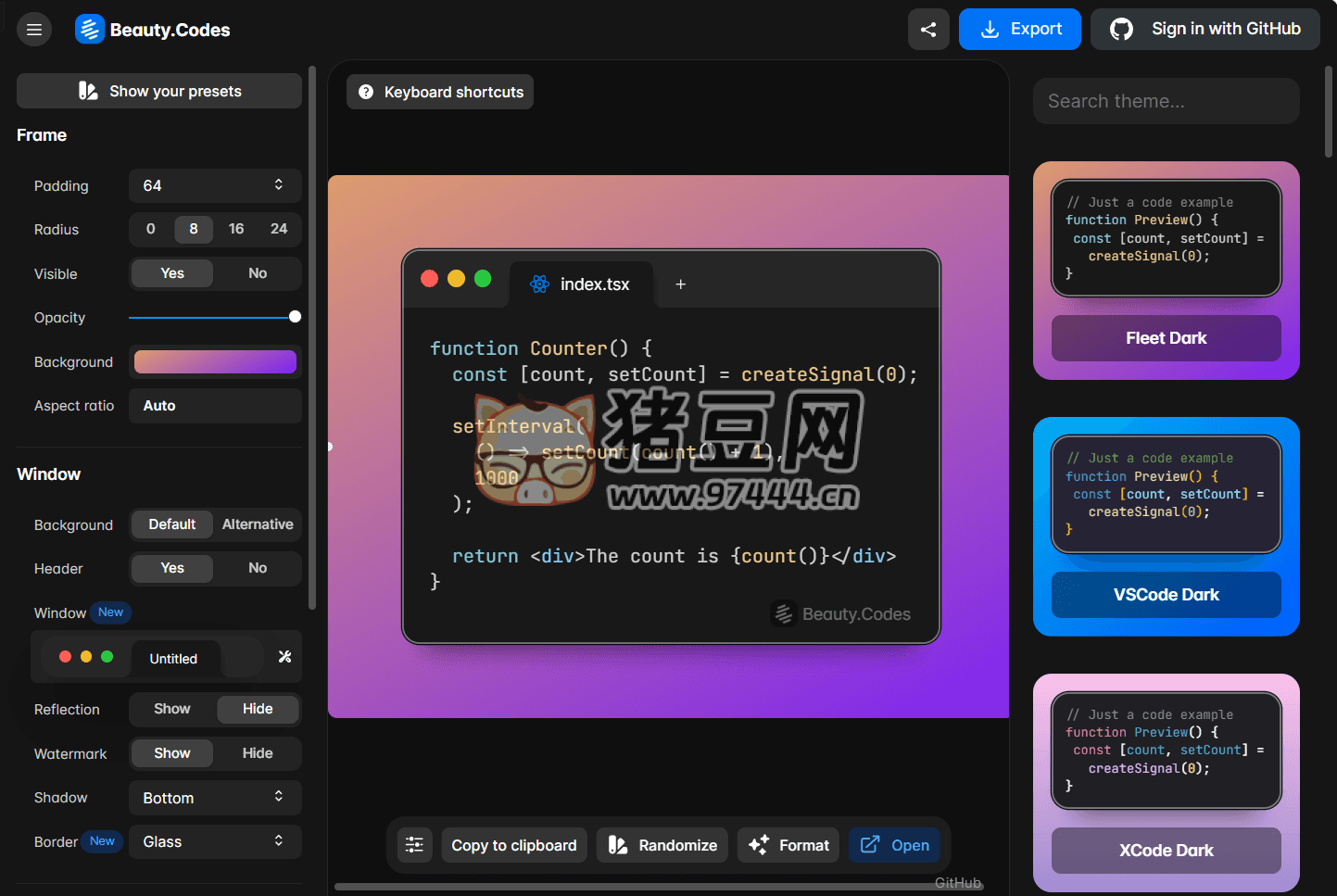 Beauty.Codes：轻松在线创建美观的代码截图与管理代码片段