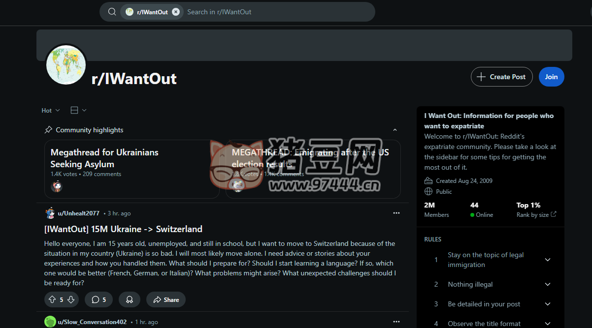 IWantOut：全球润人移民者社区