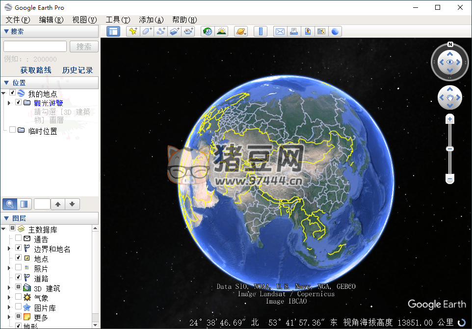 谷歌地球 v7.3.6.10155 绿色版 谷歌地球 v7.3.6.10155 绿色版