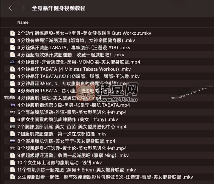 全身暴汗健身视频教程