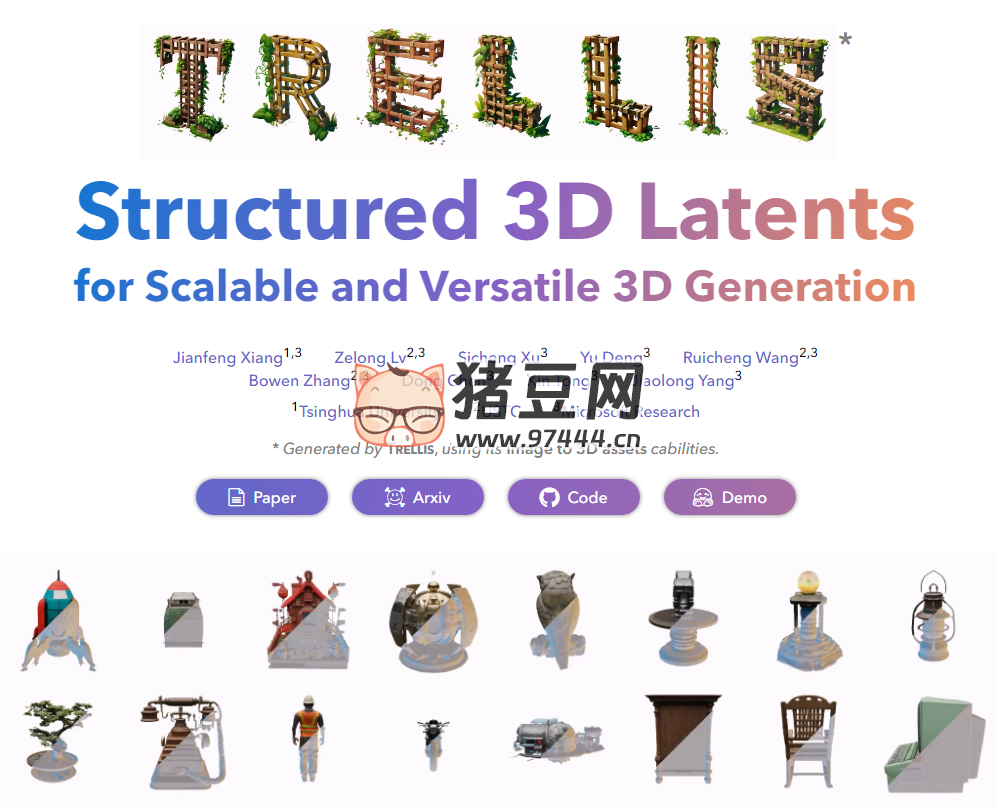 TRELLIS：微软开源图片到 3D 模型生成模型