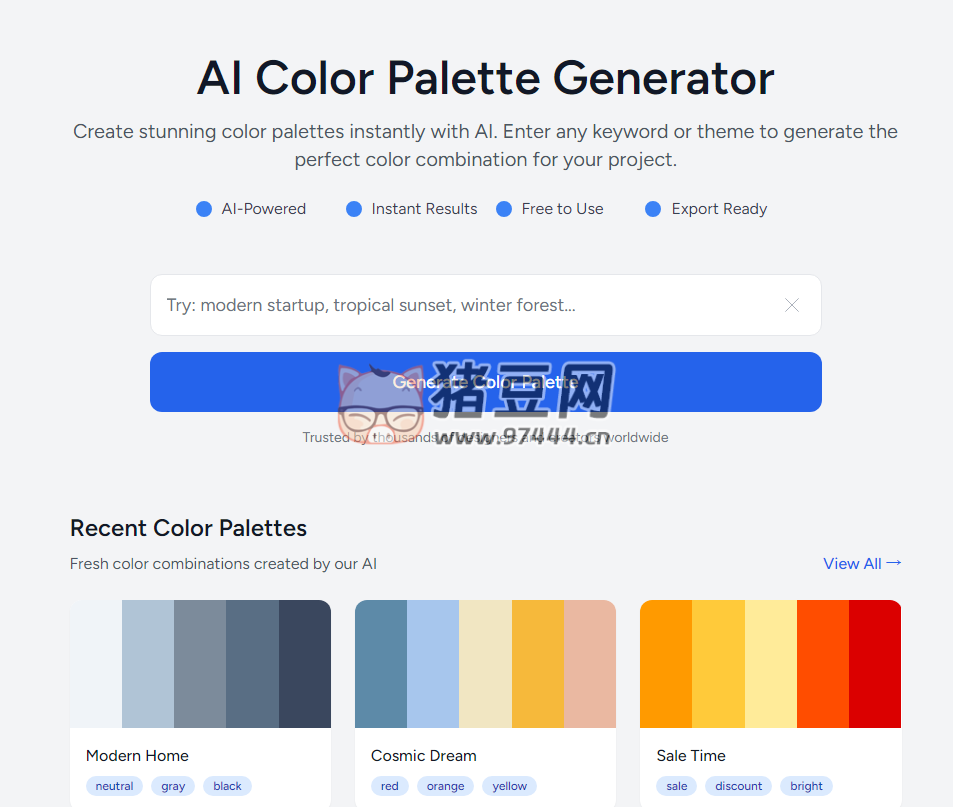 Colorify Rocks：AI 调色板生成器