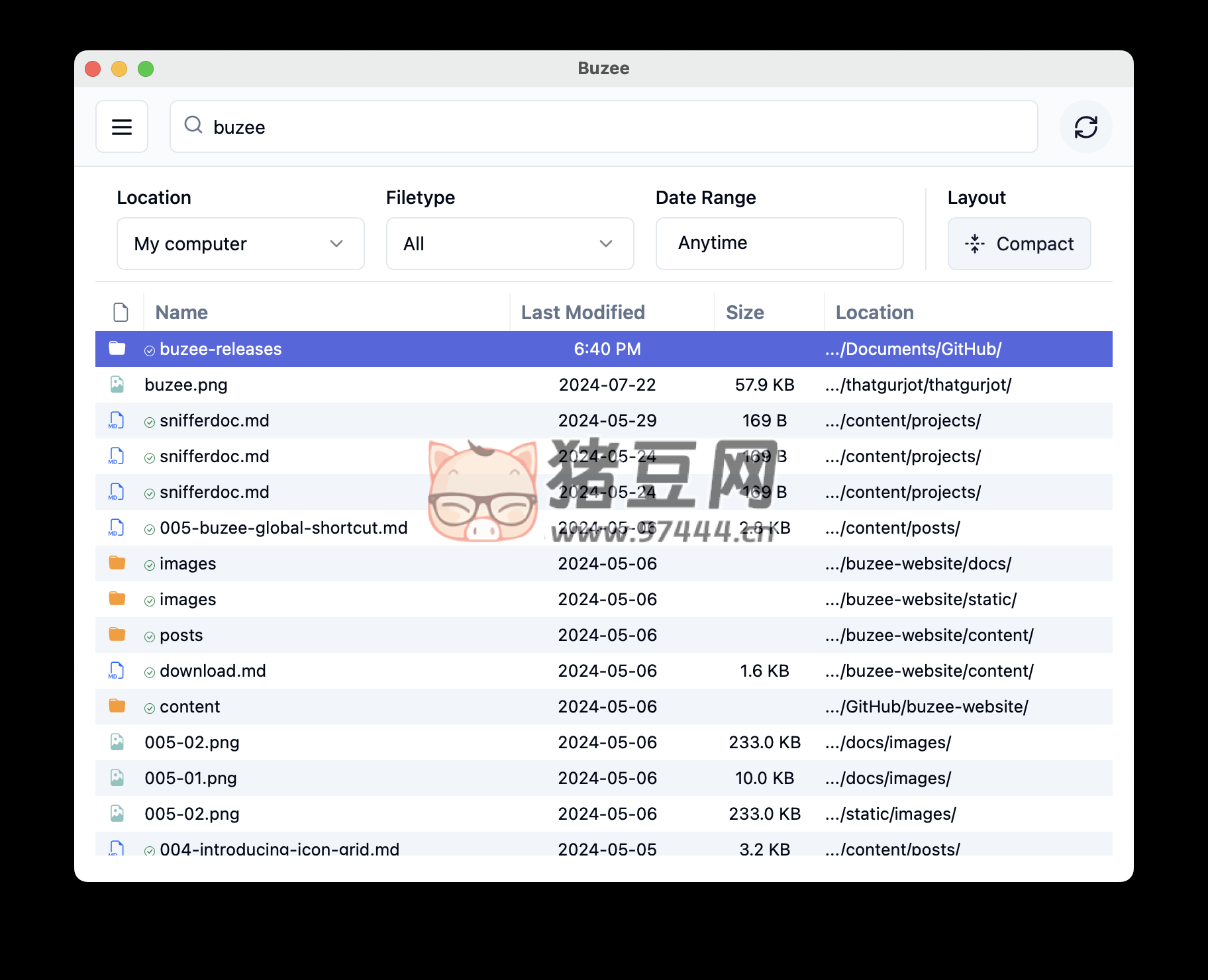 Buzee：开源超快的全文搜索应用程序