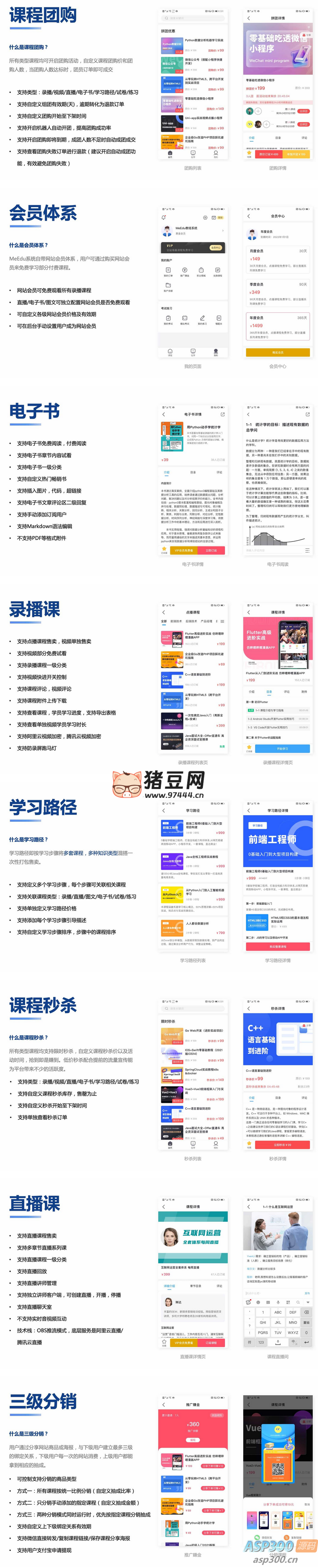 知识付费系统前端后台完整源码(pc+ 小程序 +h5+app) 知识付费系统前端后台完整源码(pc+ 小程序 +h5+app)