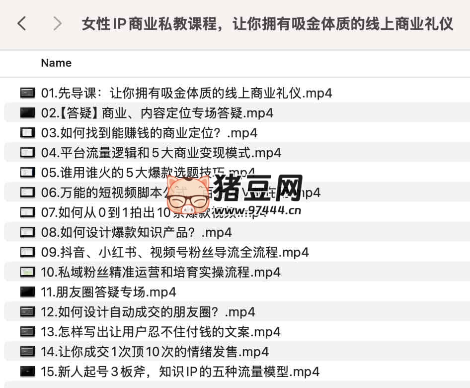 女性 IP 商业私教课程，让你拥有吸金体质的线上商业礼仪