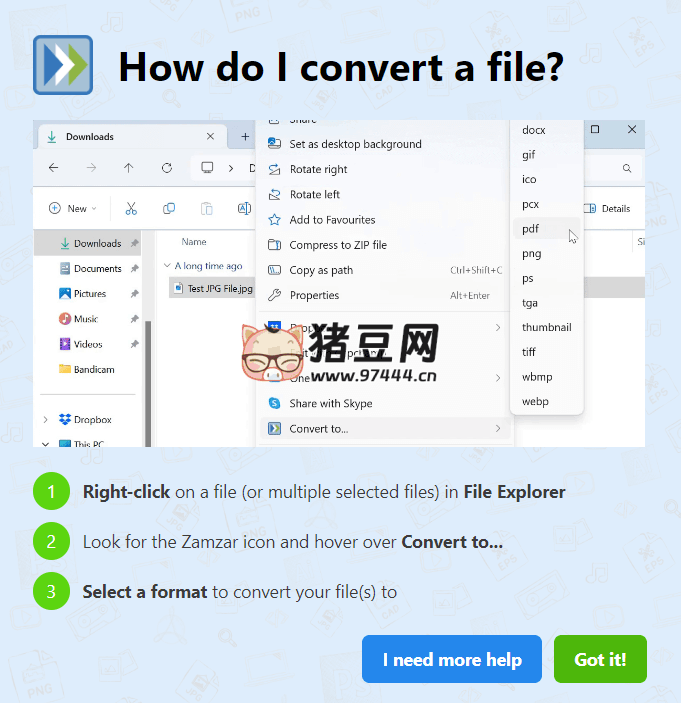 Zamzar 文件格式转换器 v1.1.0