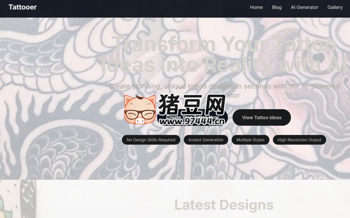 Tattooer：AI 纹身生成器，利用人工智能将您的纹身创意变成现实