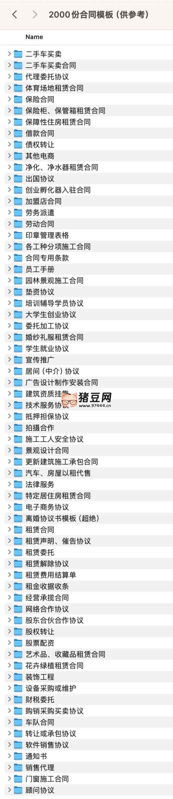 2000 份合同模板