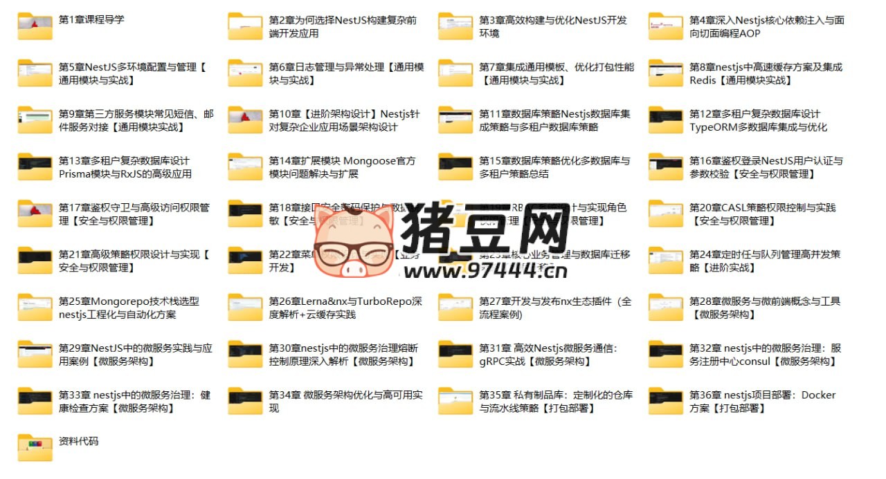 NestJS 从拔高到精通，大型复杂业务架构落地实践（36 章）