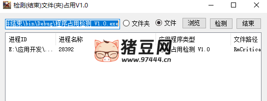 程序占用检测 v1.0 绿色版