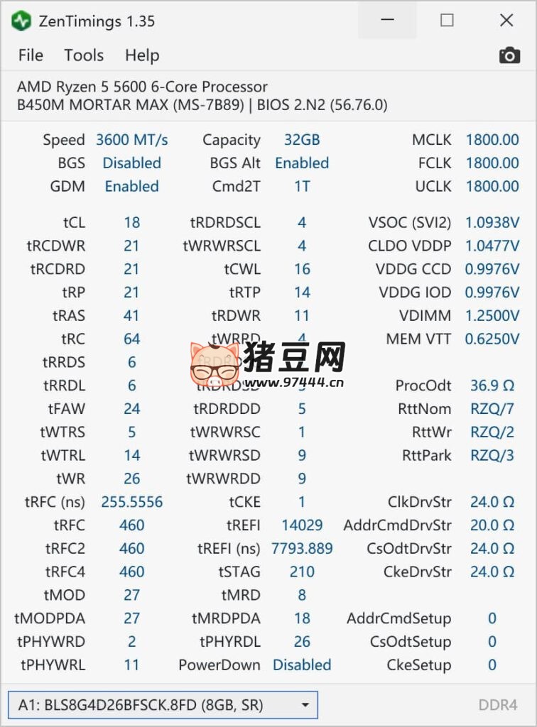 ZenTimings 内存监控 v1.35 ZenTimings 内存监控 v1.35