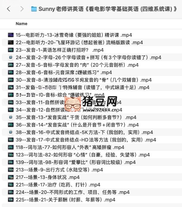 Sunny 老师讲英语:看电影学零基础英语 ( 四维系统课) Sunny 老师讲英语:看电影学零基础英语 (四维系统课)